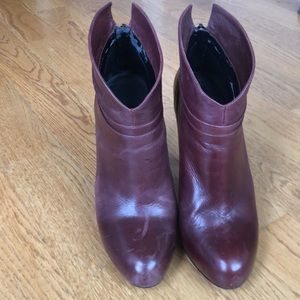 Jessica Simpson Ankle Booties, Burgundy, Size 7.5M